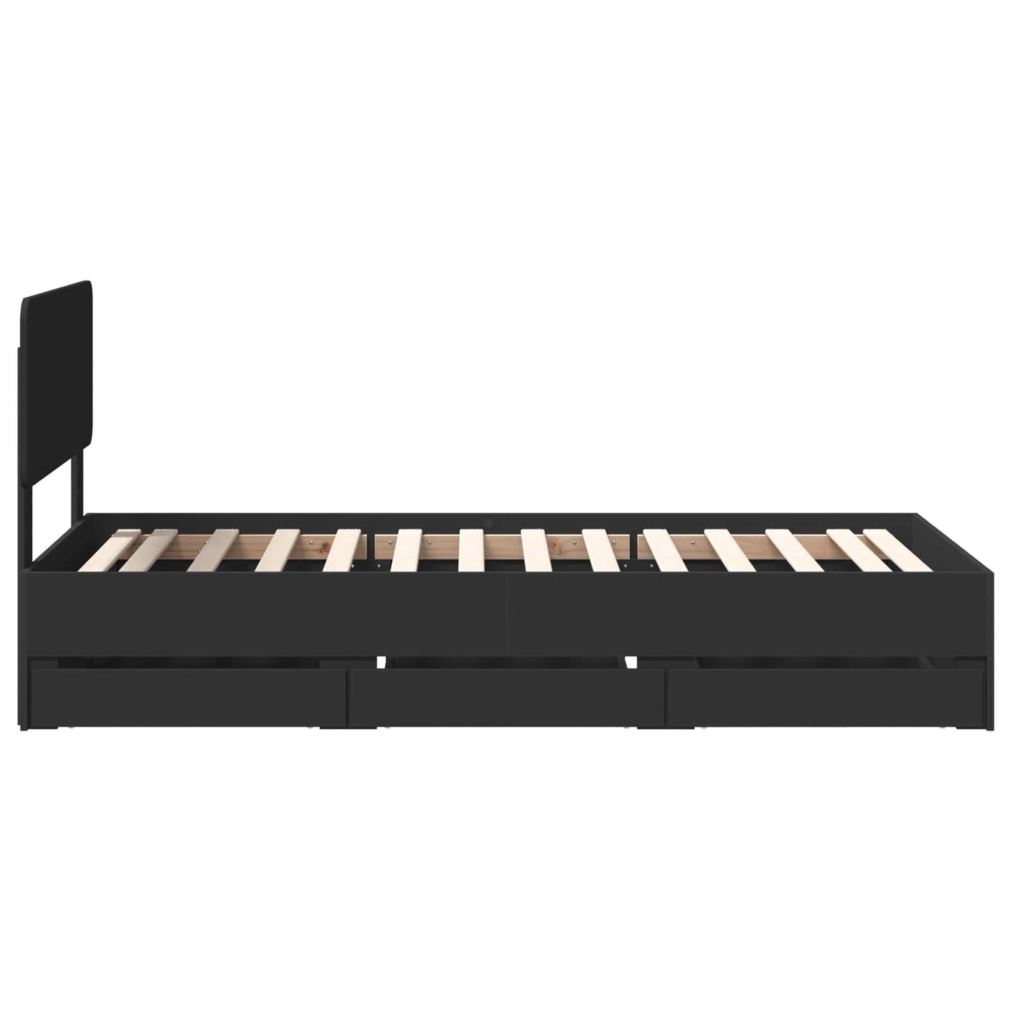 Bed Frame with Drawer Black 100 x 200 cm Engineered Wood
