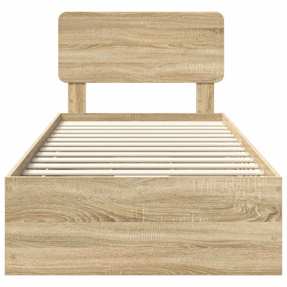 Bed Frame with Drawer Sonoma Oak 100 x 200 cm Engineered Wood