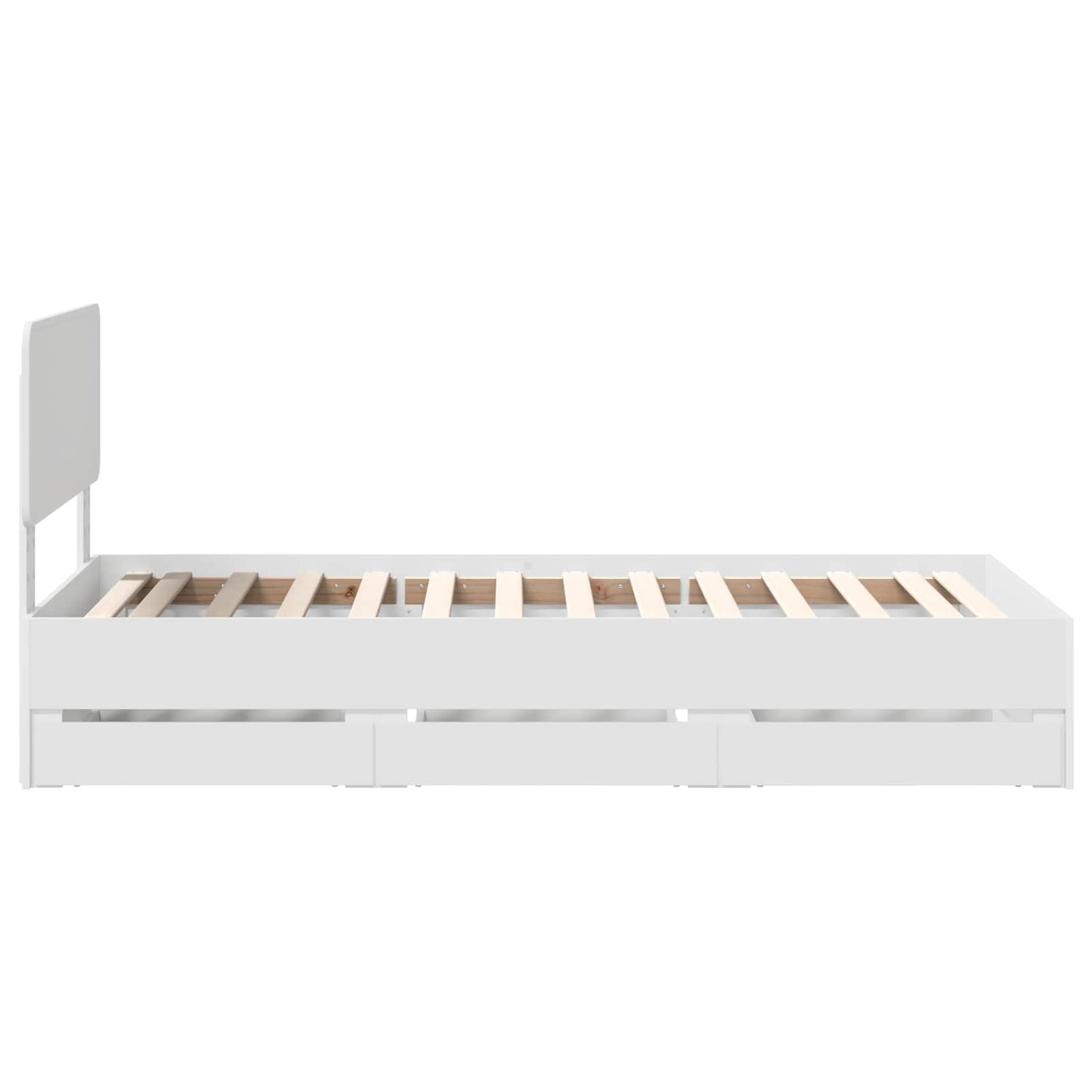 Bed Frame with Drawer White 90 x 200 cm Engineered Wood