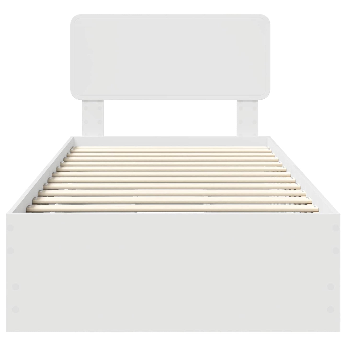 Bed Frame with Drawer White 90 x 190 cm Engineered Wood