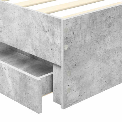 Bed Frame with Drawer Concrete Grey 90 x 190 cm Engineered Wood