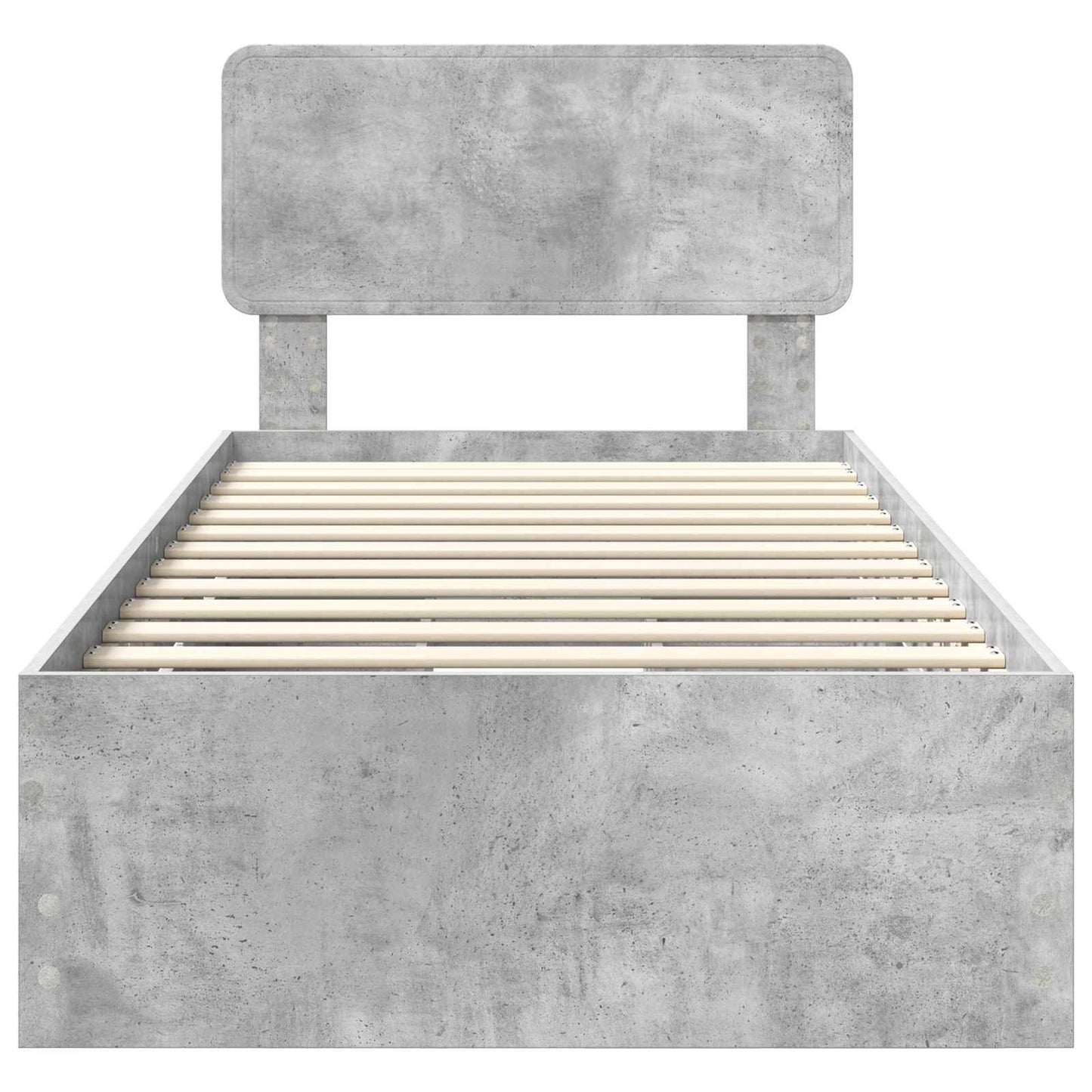 Bed Frame with Drawer Concrete Grey 90 x 190 cm Engineered Wood
