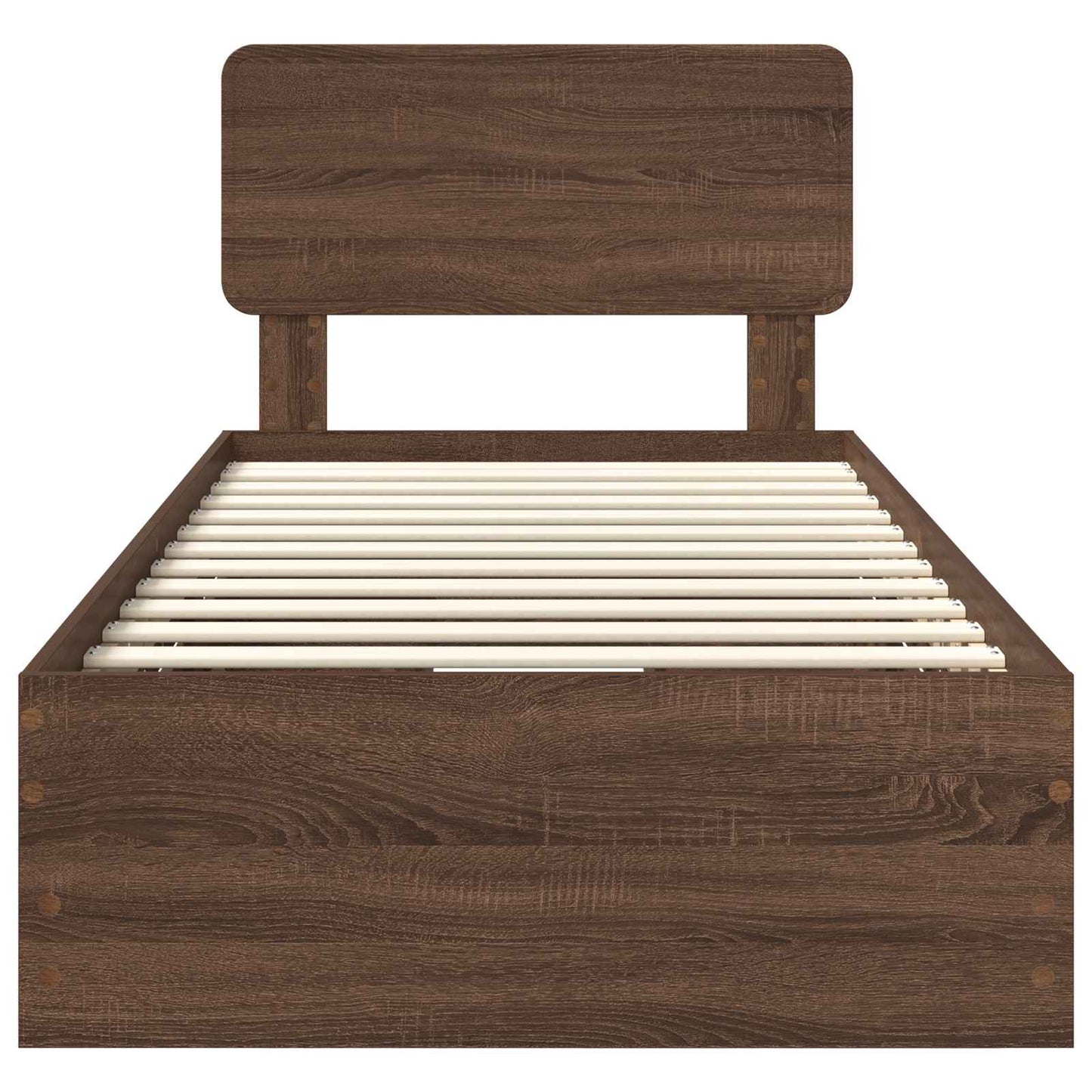 Bed Frame with Drawer Brown Oak 75 x 190 cm Engineered Wood