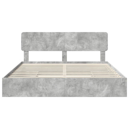 Storage Bed Concrete Grey 200 x 200 cm Engineered Wood