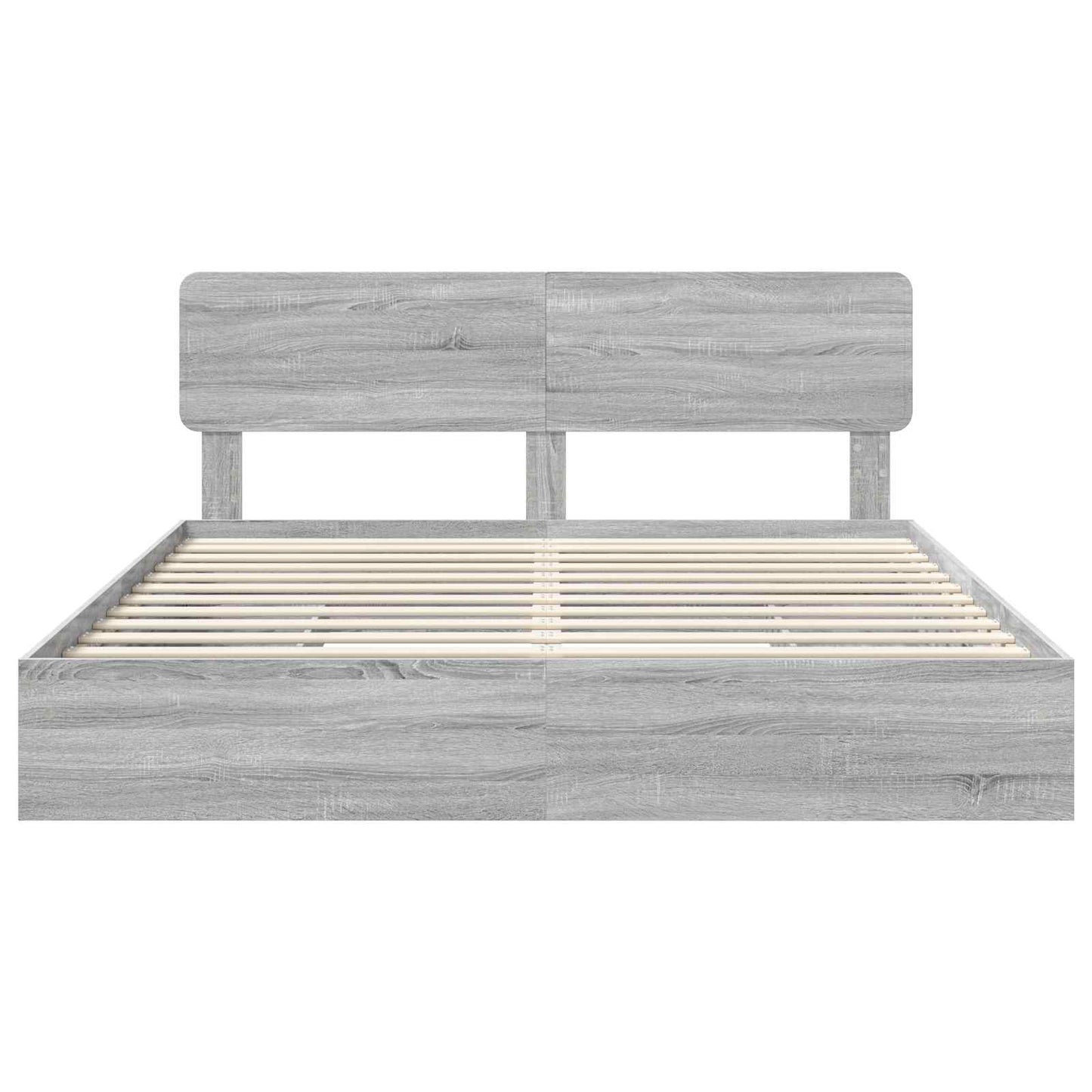 Storage Bed Grey Sonoma 200 x 200 cm Engineered Wood