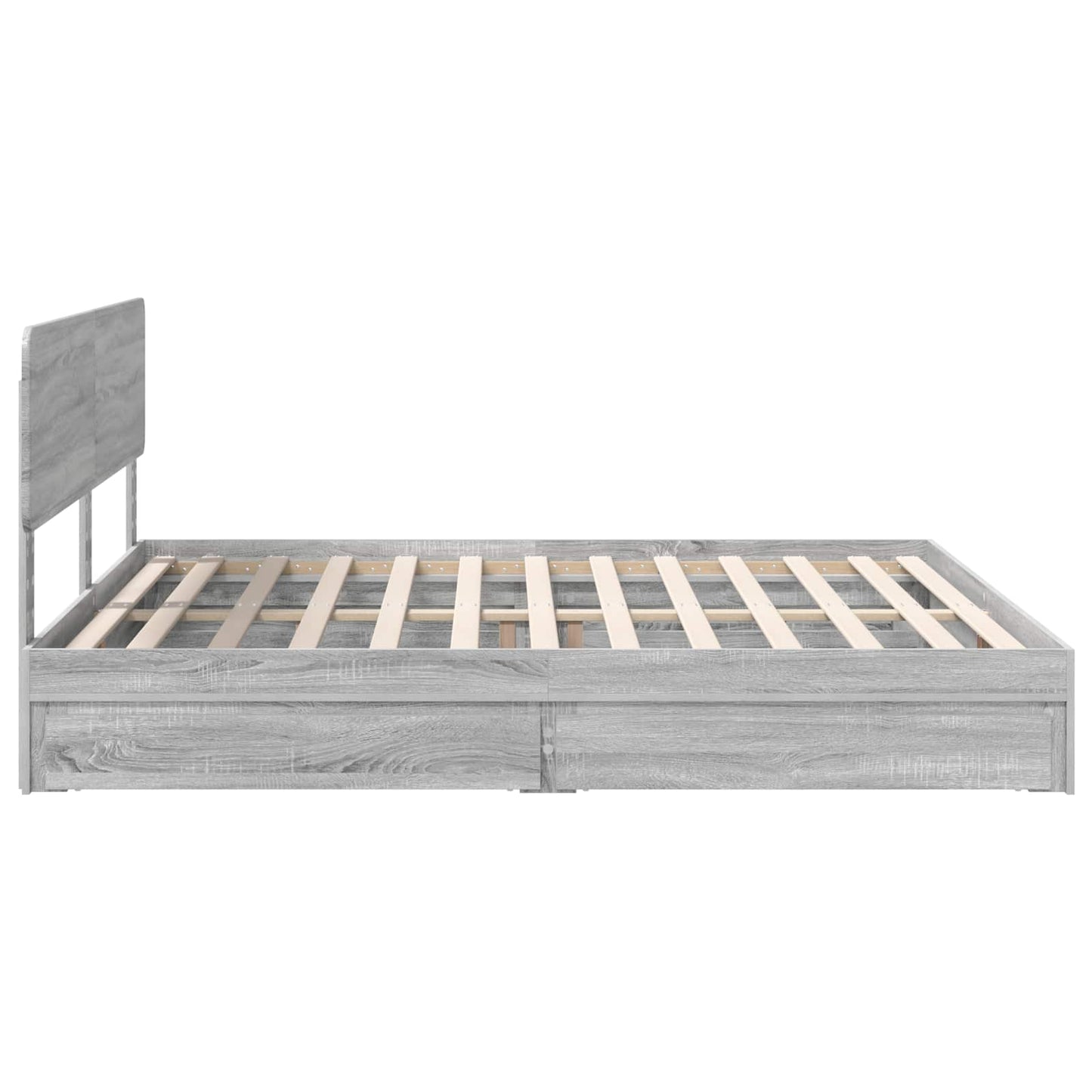 Storage Bed Grey Sonoma 200 x 200 cm Engineered Wood
