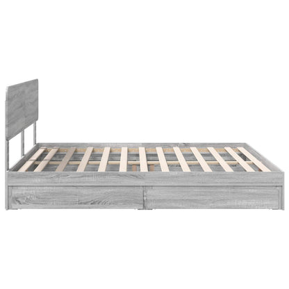 Storage Bed Grey Sonoma 180 x 200 cm Engineered Wood