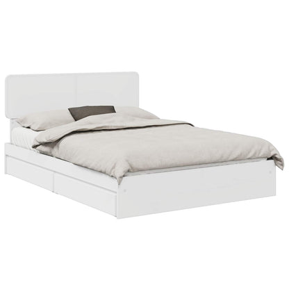 Storage Bed with Headboard White 160 x 200 cm Engineered Wood