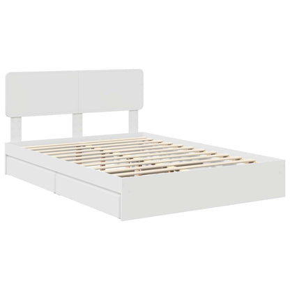 Storage Bed with Headboard White 160 x 200 cm Engineered Wood