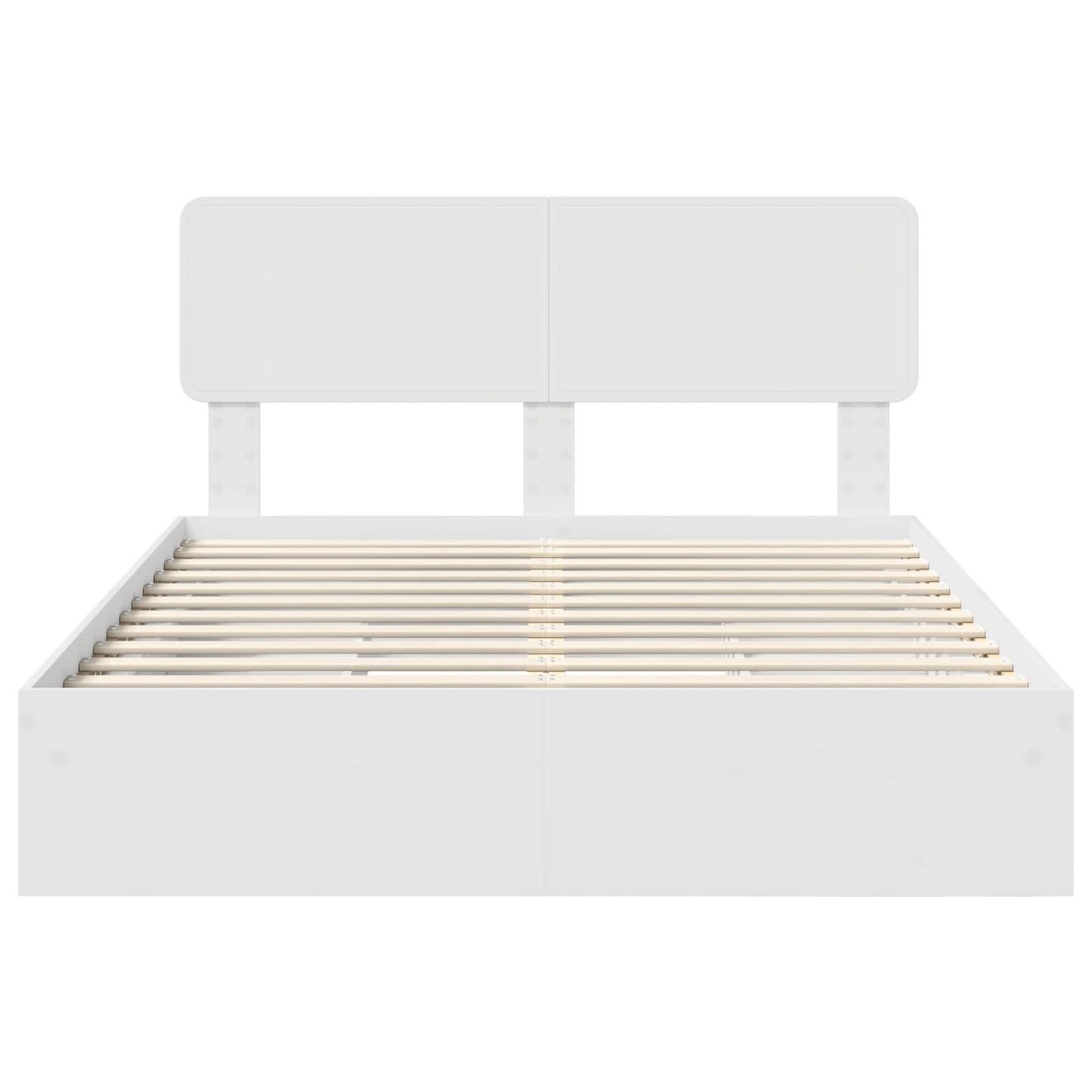 Storage Bed with Headboard White 160 x 200 cm Engineered Wood