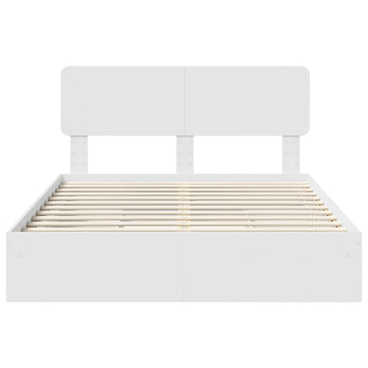 Storage Bed with Headboard White 160 x 200 cm Engineered Wood