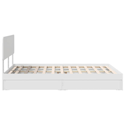 Storage Bed with Headboard White 160 x 200 cm Engineered Wood