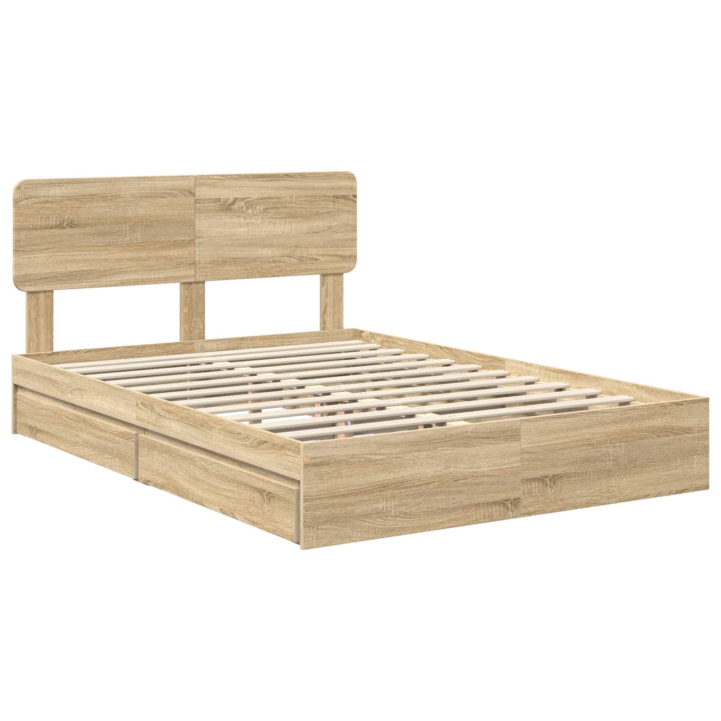 Storage Bed with Drawer Sonoma Oak 160 x 200 cm Engineered Wood