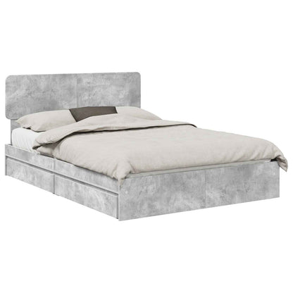Storage Bed Concrete Grey 150 x 200 cm Engineered Wood