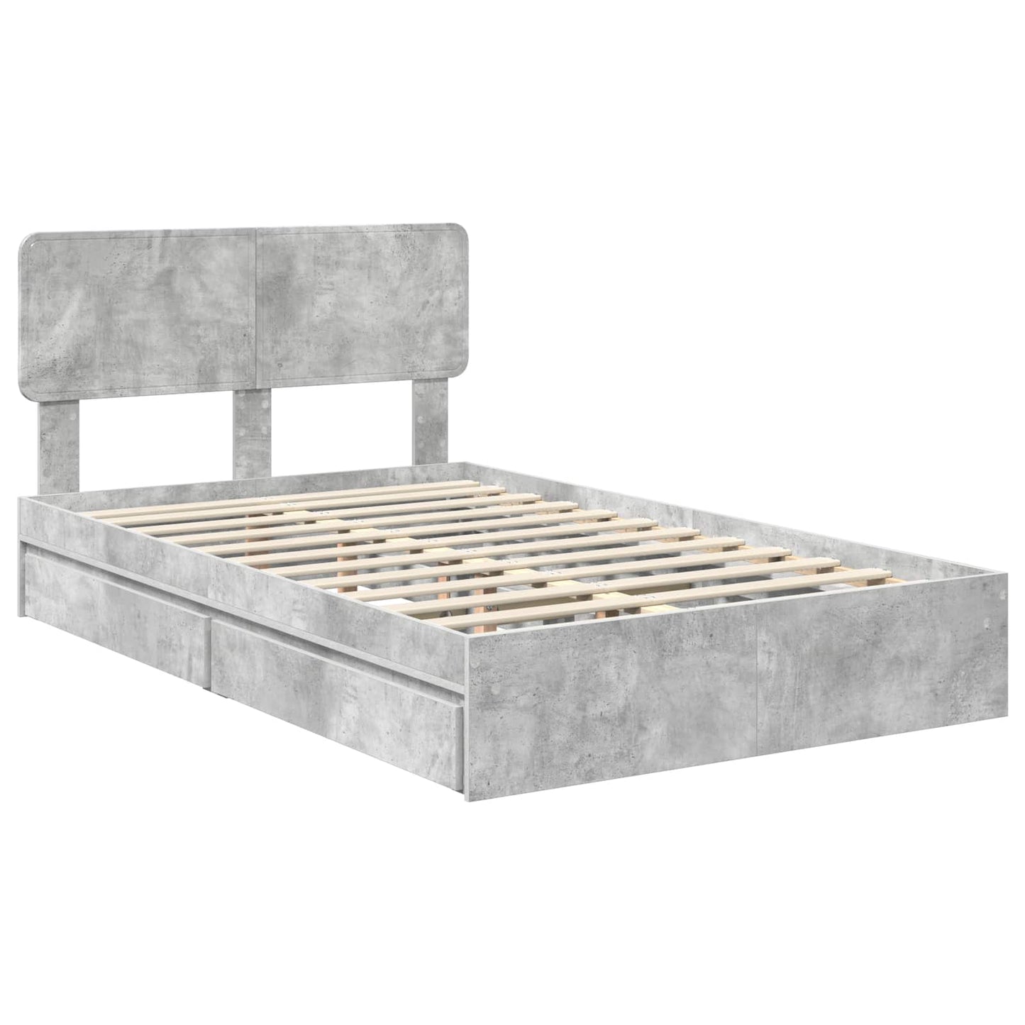 Storage Bed Concrete Grey 150 x 200 cm Engineered Wood