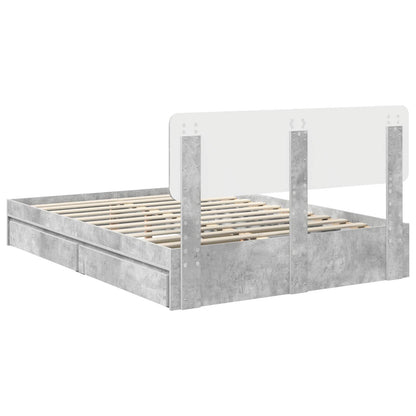 Storage Bed Concrete Grey 150 x 200 cm Engineered Wood