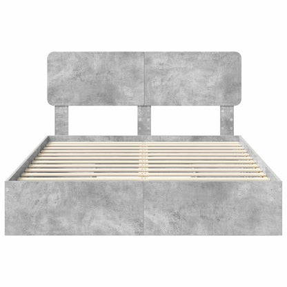 Storage Bed Concrete Grey 150 x 200 cm Engineered Wood