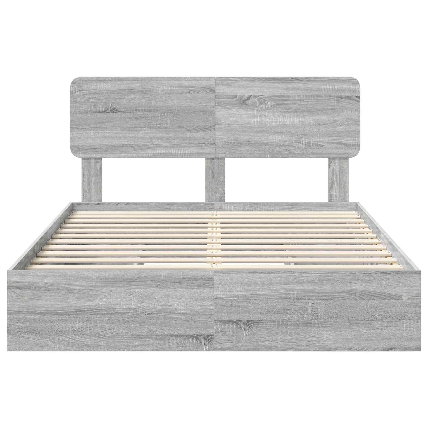 Storage Bed Grey Sonoma 150 x 200 cm Engineered Wood