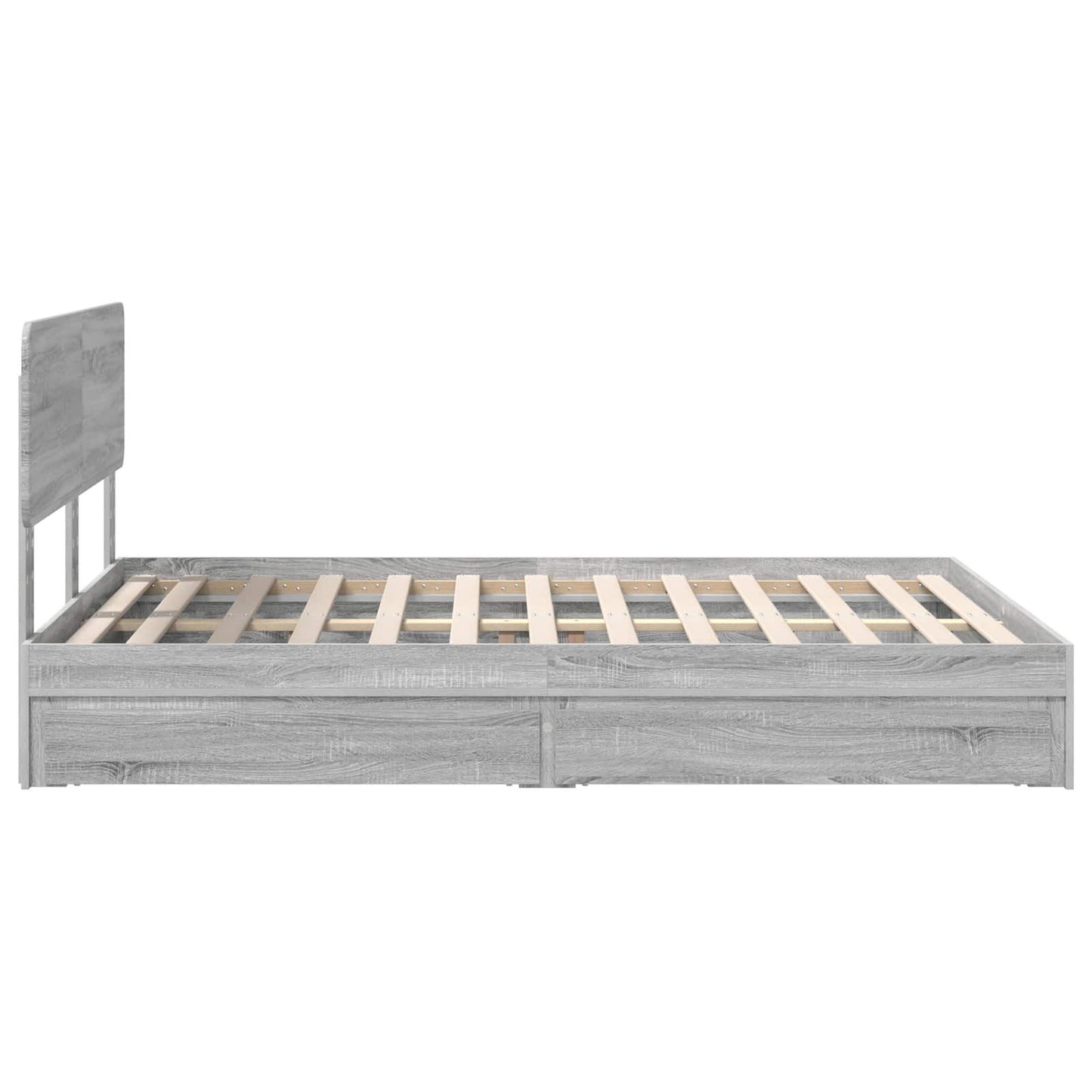Storage Bed Grey Sonoma 150 x 200 cm Engineered Wood