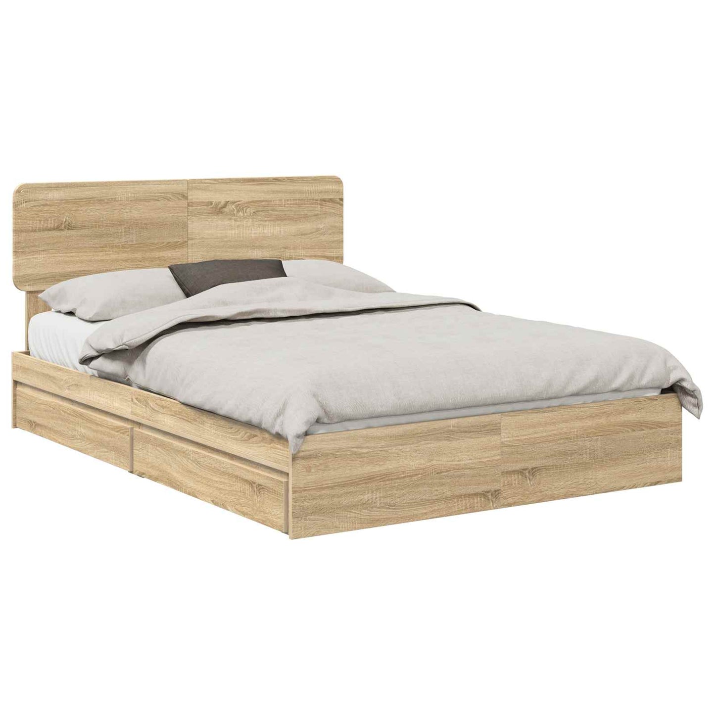 Storage Bed with Drawer Sonoma Oak 140 x 200 cm Engineered Wood