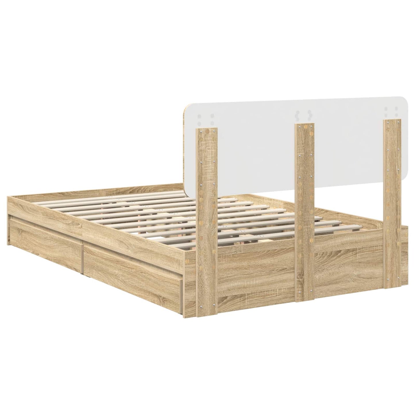 Storage Bed with Drawer Sonoma Oak 120 x 200 cm Engineered Wood