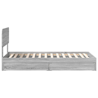 Storage Bed Grey Sonoma 100 x 200 cm Engineered Wood
