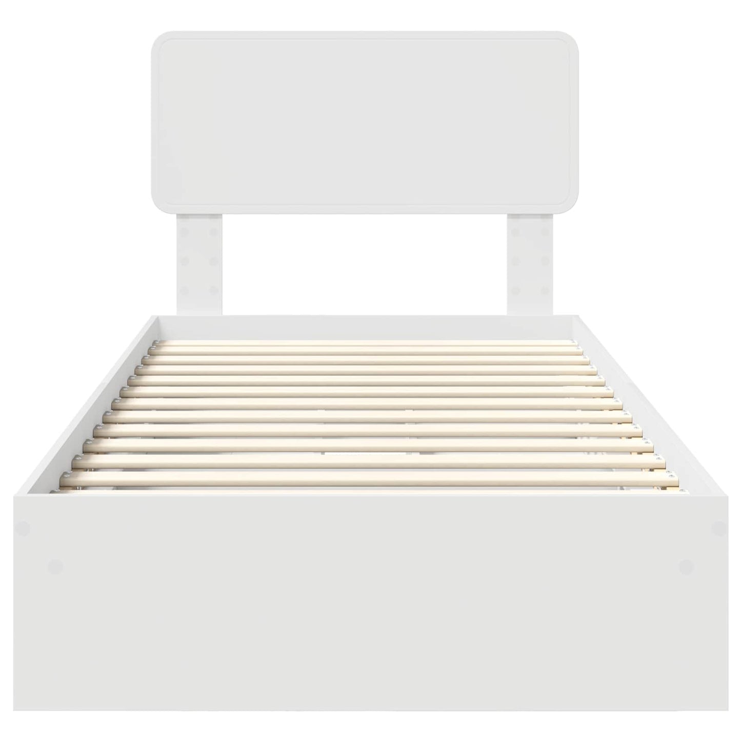 Storage Bed with Headboard White 90 x 200 cm Engineered Wood