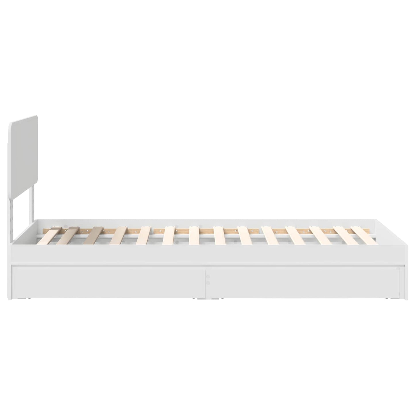 Storage Bed with Headboard White 90 x 200 cm Engineered Wood