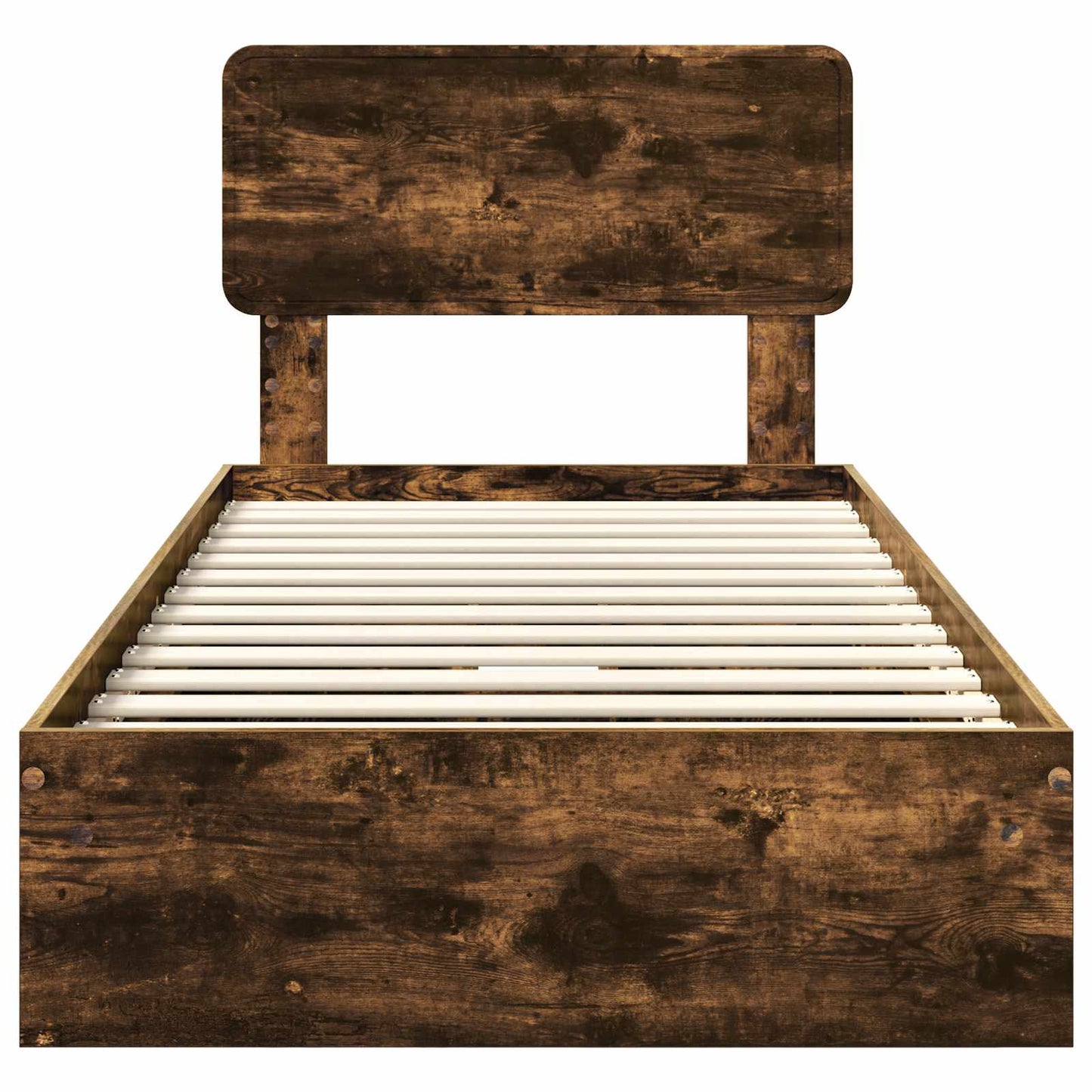 Storage Bed with Drawer Smoked Oak 90 x 200 cm Engineered Wood