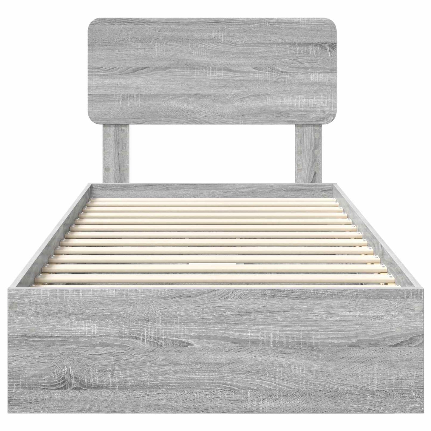 Storage Bed with Drawer Grey Sonoma 90 x 200 cm Engineered Wood