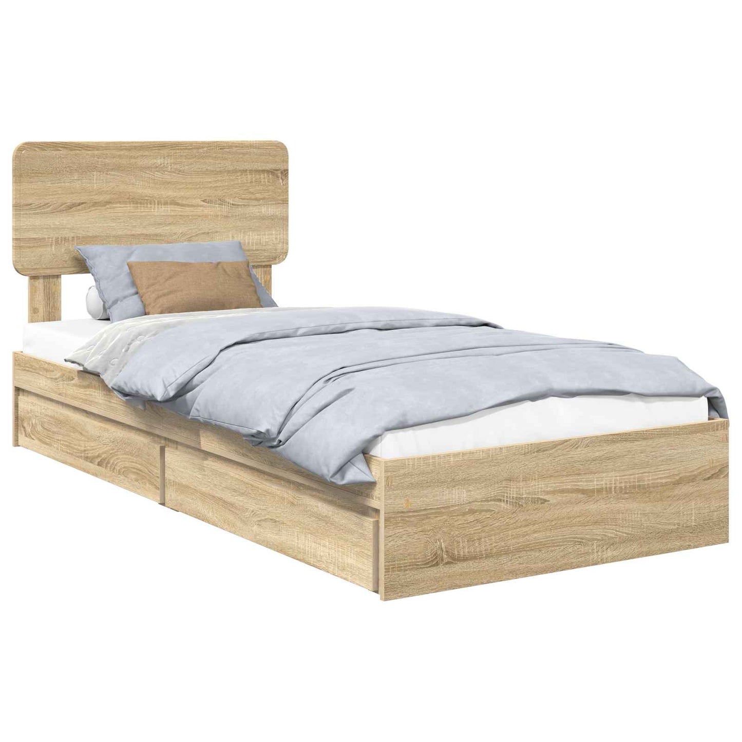 Storage Bed with Drawer Sonoma Oak 75 x 190 cm Engineered Wood