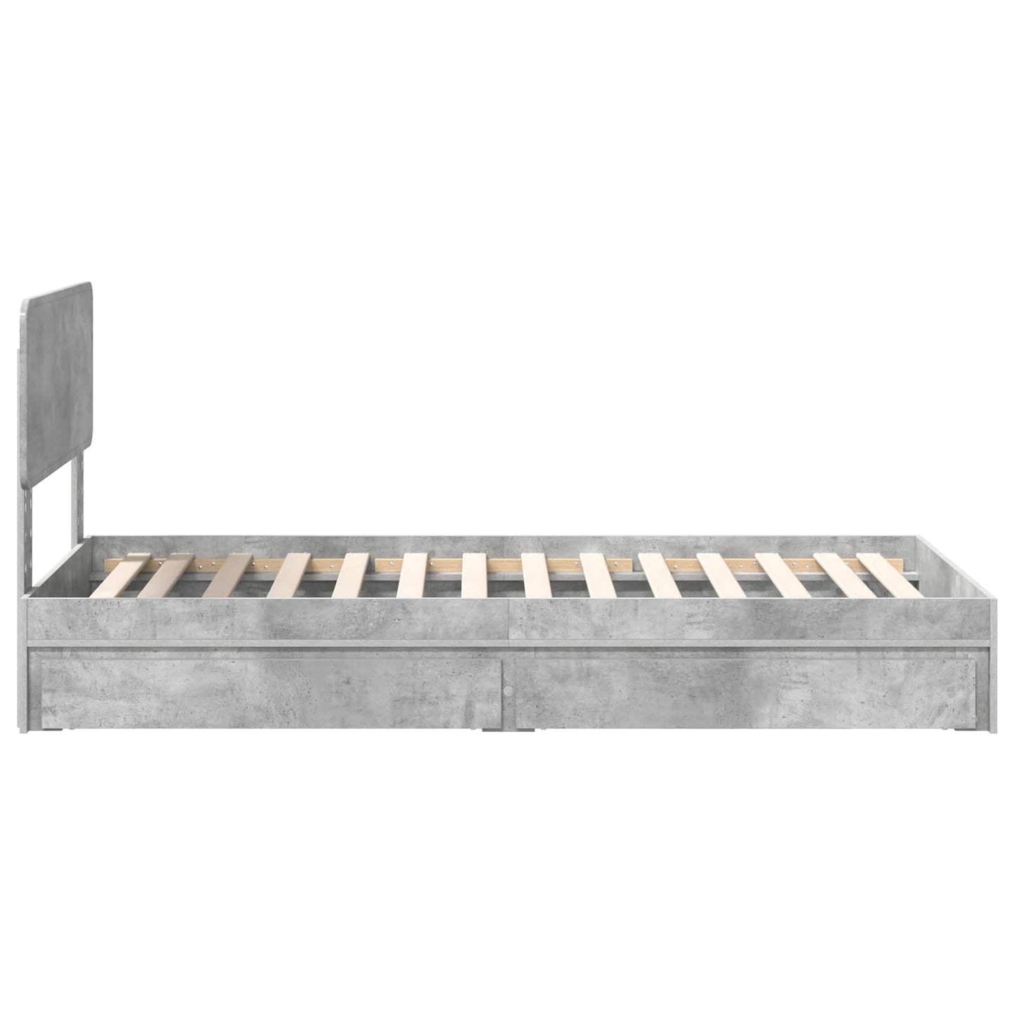 Storage Bed Concrete Grey 70 x 190 cm Engineered Wood