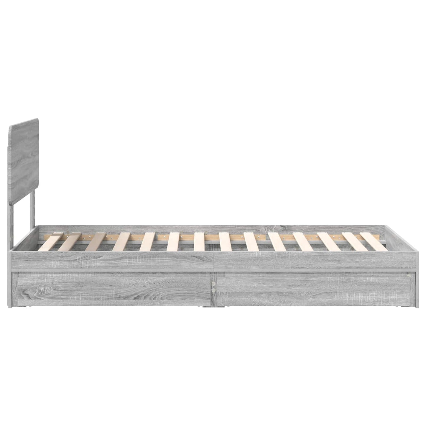 Storage Bed with Drawer Grey Sonoma 75 x 190 cm Engineered Wood