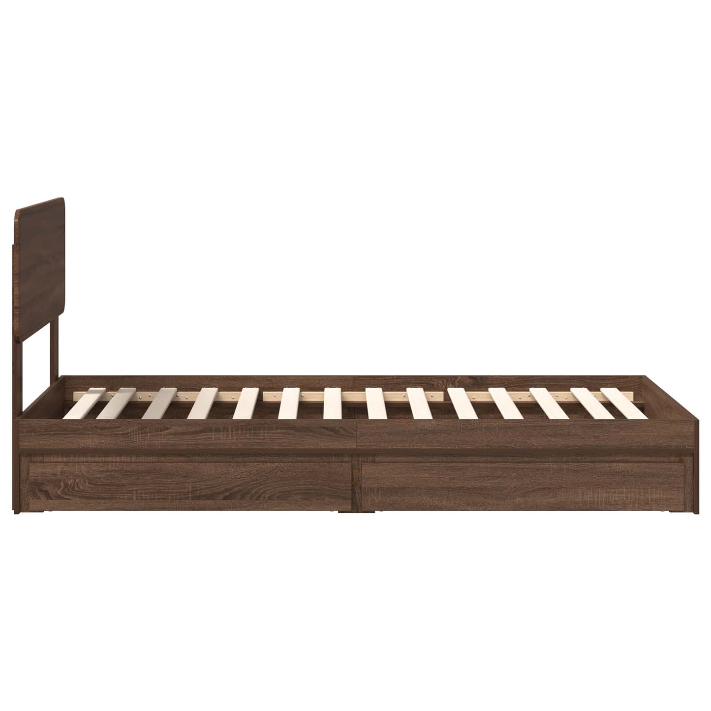 Storage Bed with Drawer Brown Oak 75 x 190 cm Engineered Wood