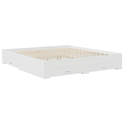 Bed Frame with Headboard White 180 x 200 cm Engineered Wood