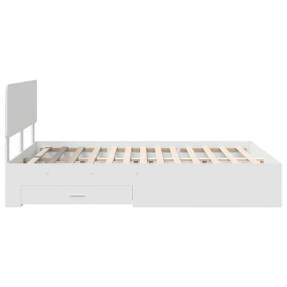Bed Frame with Headboard White 160 x 200 cm Engineered Wood