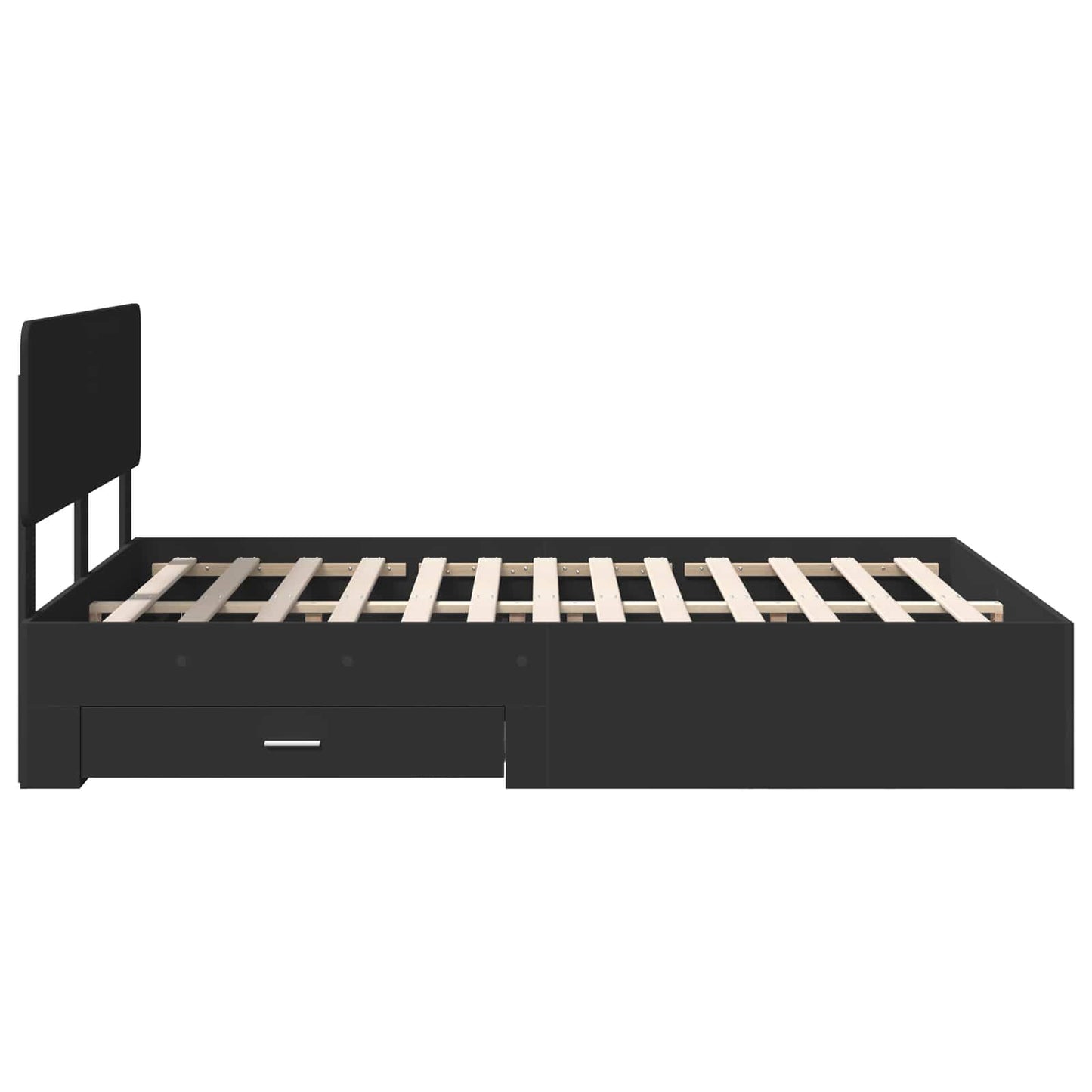 Bed Frame with Headboard Black 160 x 200 cm Engineered Wood