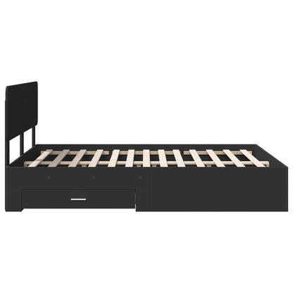 Bed Frame with Headboard Black 160 x 200 cm Engineered Wood