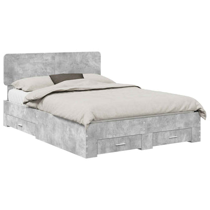 Bed Frame Concrete Grey 160 x 200 cm Engineered Wood