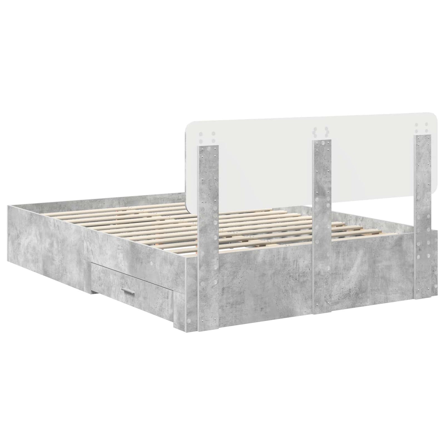 Bed Frame Concrete Grey 160 x 200 cm Engineered Wood