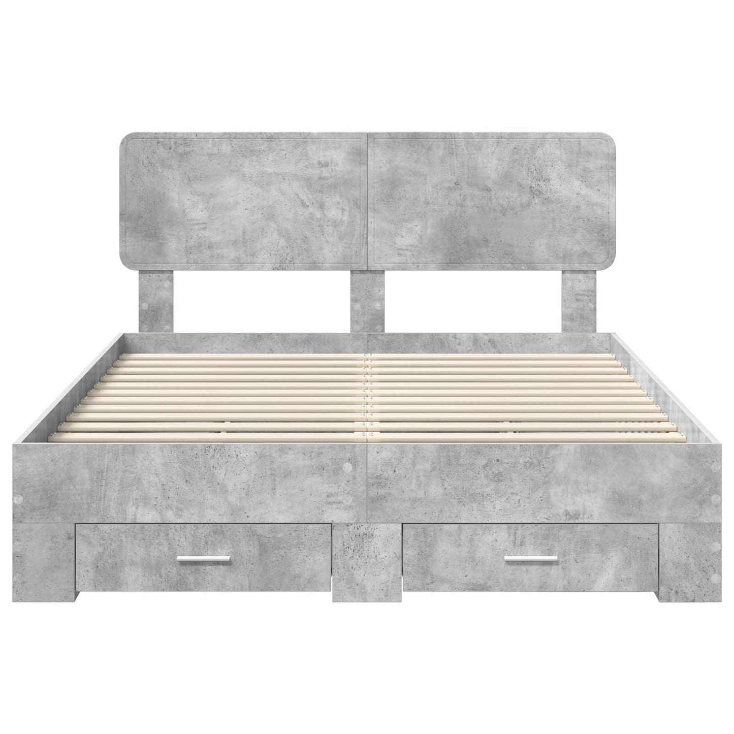 Bed Frame Concrete Grey 160 x 200 cm Engineered Wood