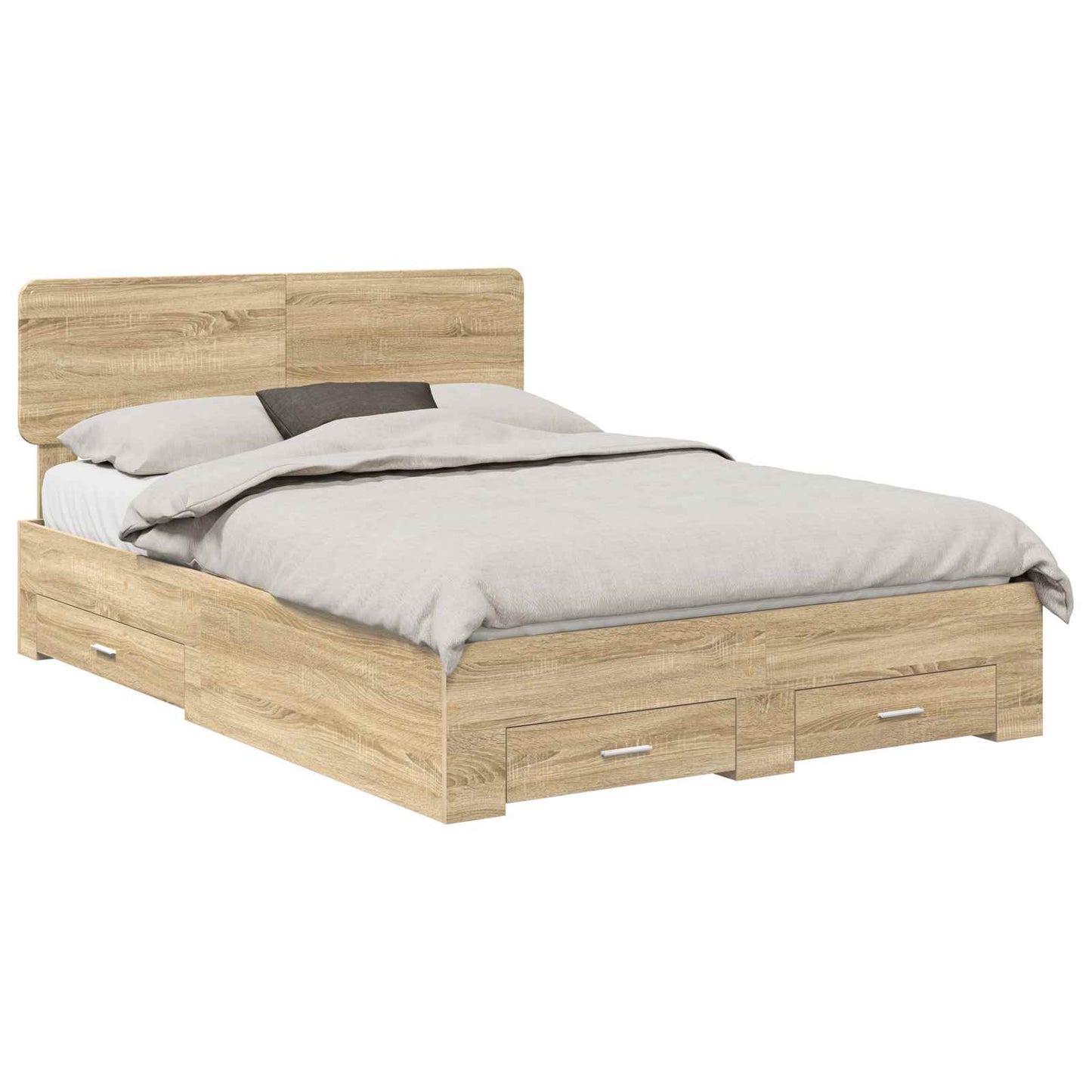 Bed Frame with Drawer Sonoma Oak 150 x 200 cm Engineered Wood