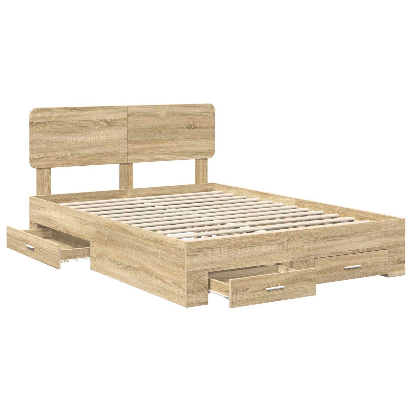 Bed Frame with Drawer Sonoma Oak 150 x 200 cm Engineered Wood