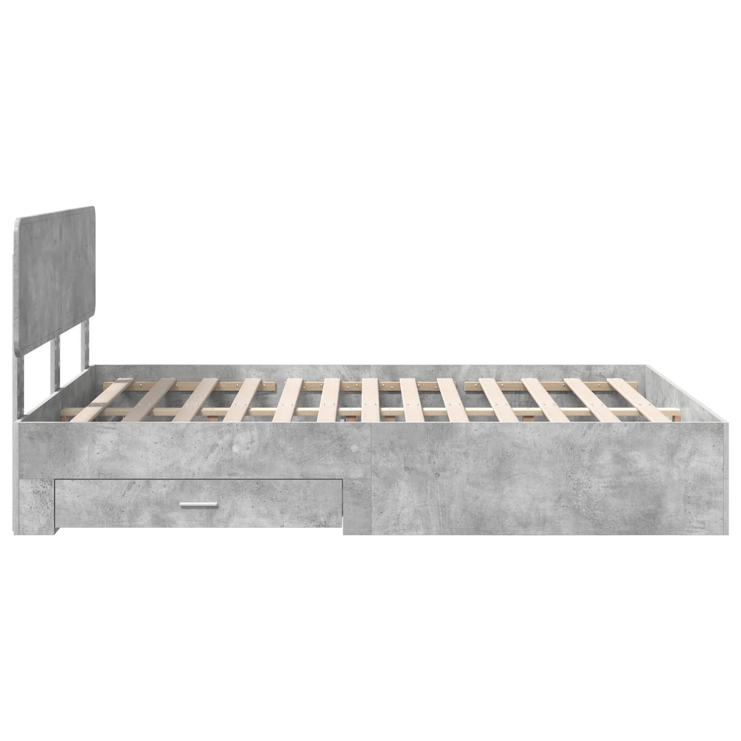 Bed Frame Concrete Grey 150 x 200 cm Engineered Wood