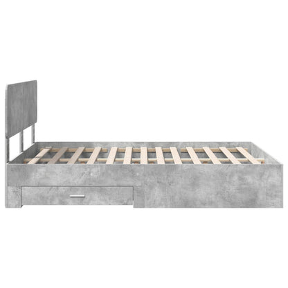 Bed Frame Concrete Grey 150 x 200 cm Engineered Wood