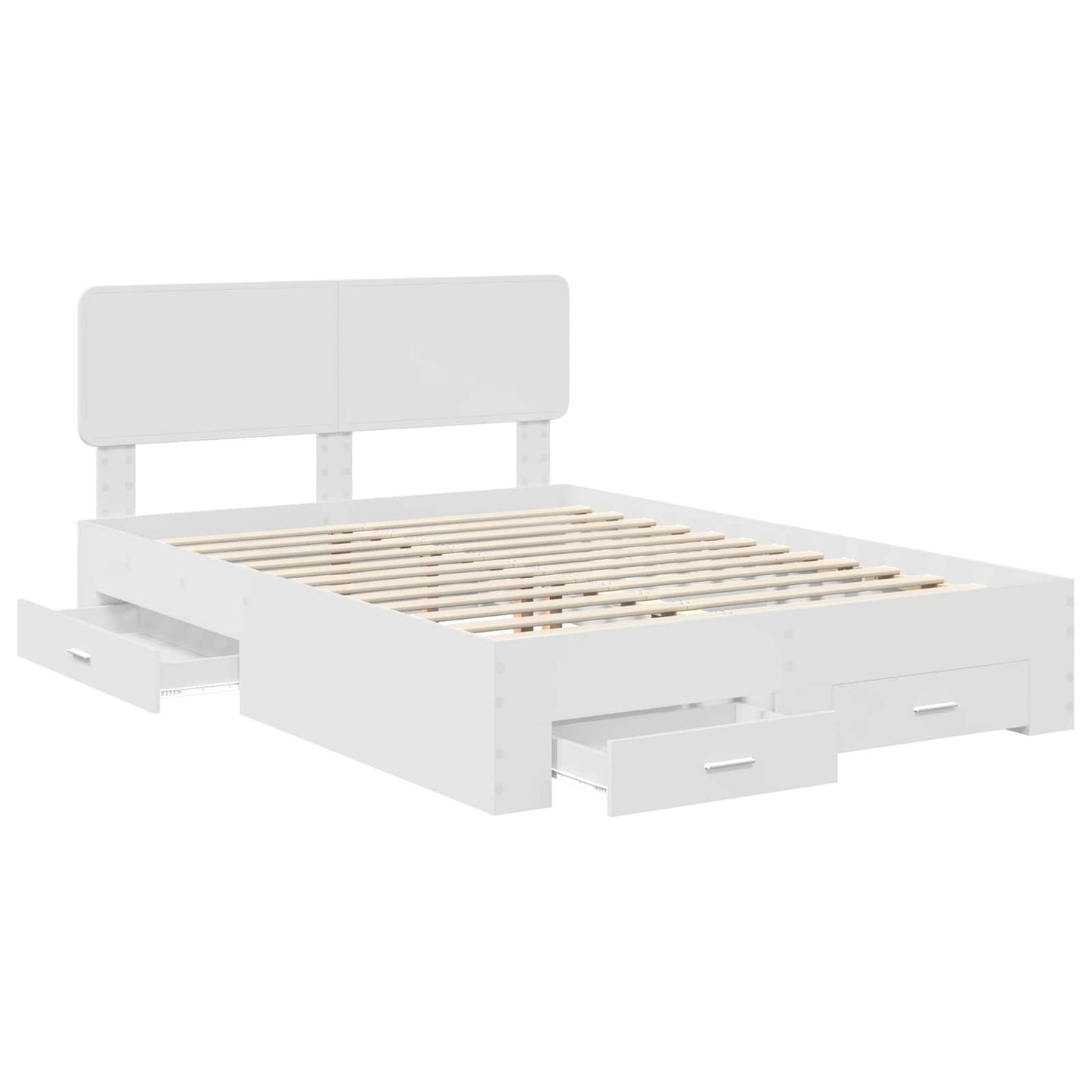 Bed Frame with Headboard White 140 x 200 cm Engineered Wood