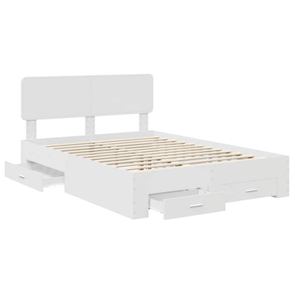 Bed Frame with Headboard White 140 x 200 cm Engineered Wood