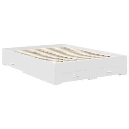 Bed Frame with Headboard White 140 x 200 cm Engineered Wood
