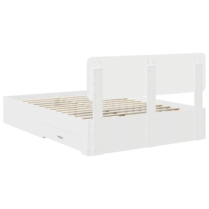 Bed Frame with Headboard White 140 x 200 cm Engineered Wood