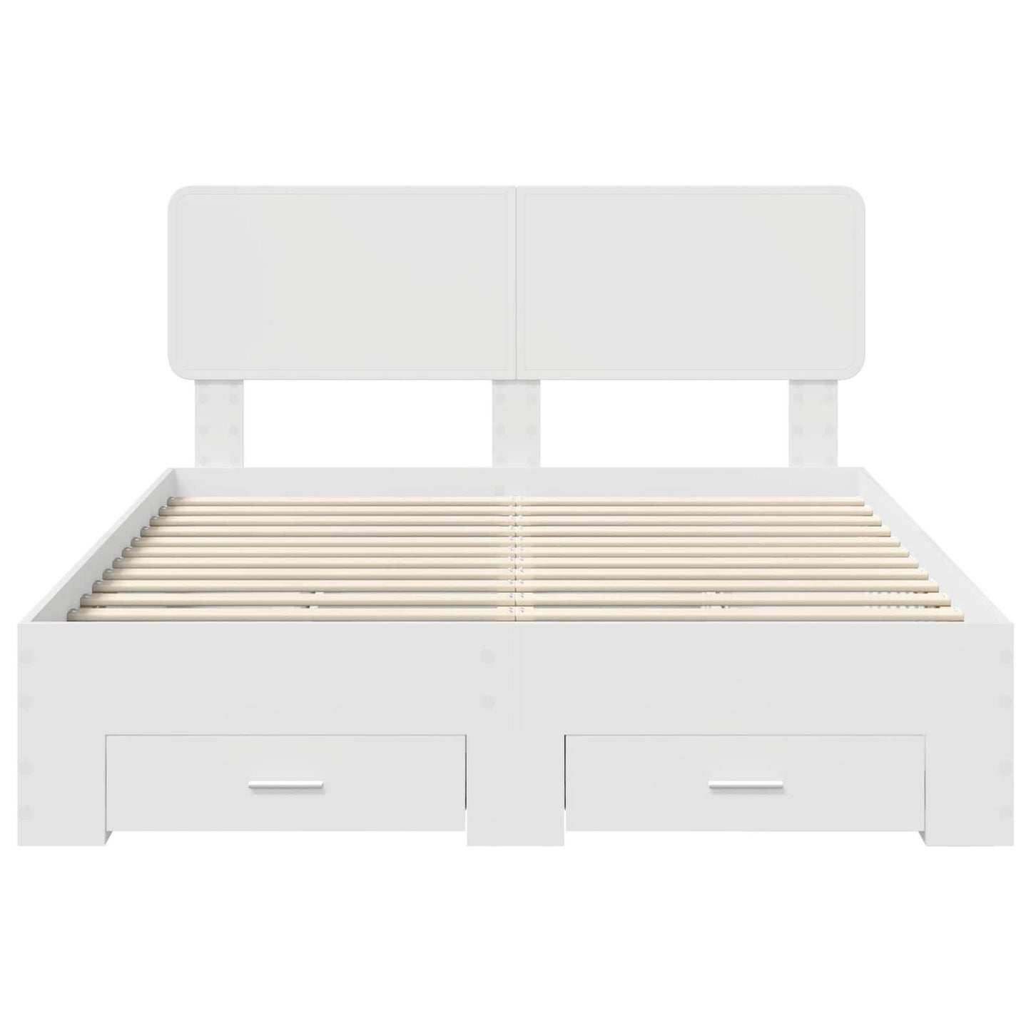 Bed Frame with Headboard White 140 x 200 cm Engineered Wood